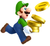 Luigi met munten