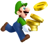 Luigi met munten